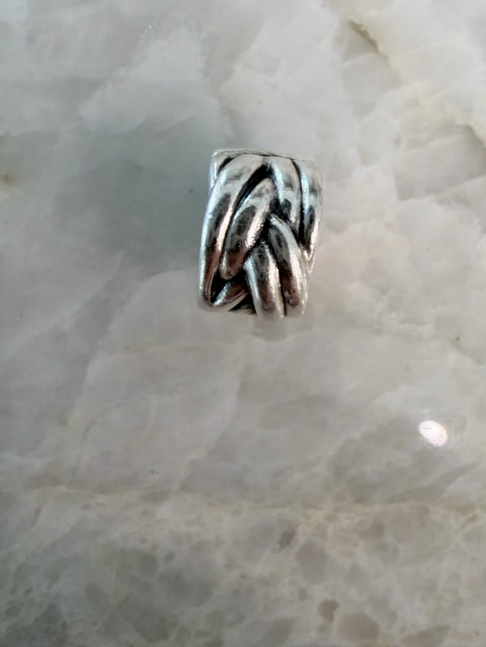 Pandora Sterling-Style Braided Silver Bead Charm